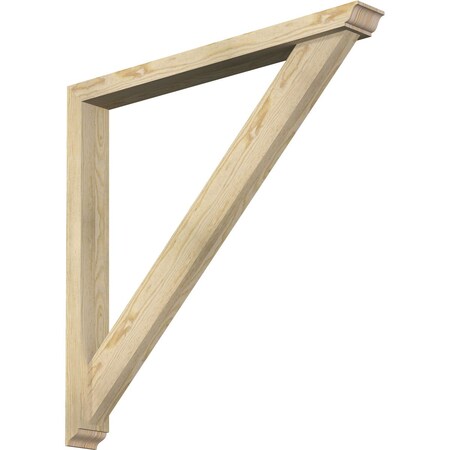Ekena Millwork Traditional Traditional Rough Sawn Bracket w/ Offset Brace, Douglas Fir, 4"W x 36"D x 36"H BKT0402X36X36TRA01RDF